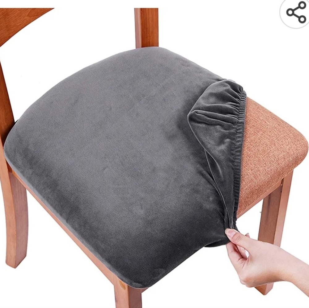 Velvet dining chair seat covers